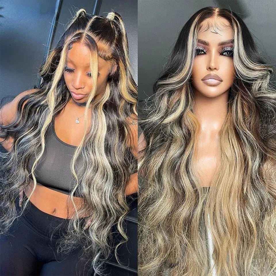 White Wig Body Wavy Lace Front Wig 13x4 HD Heat Fiber Pre Plucked Synthetic And Blend For Women Daily Wear Clearance Cosplay