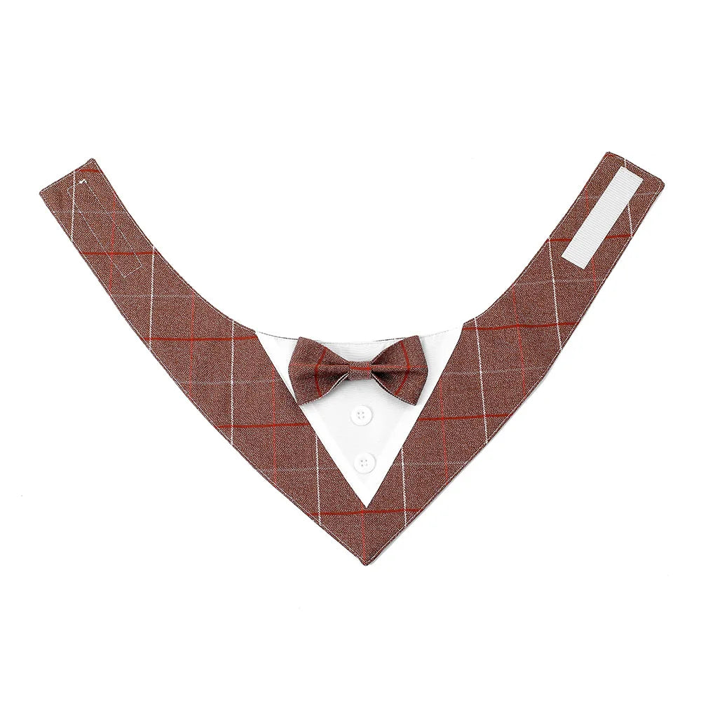Sucado Handsome Wedding Pet Dog Bandana Elegant Suit Bowtie Luxury Triangular Scarf Collar Engagement Party Gifts Accessories