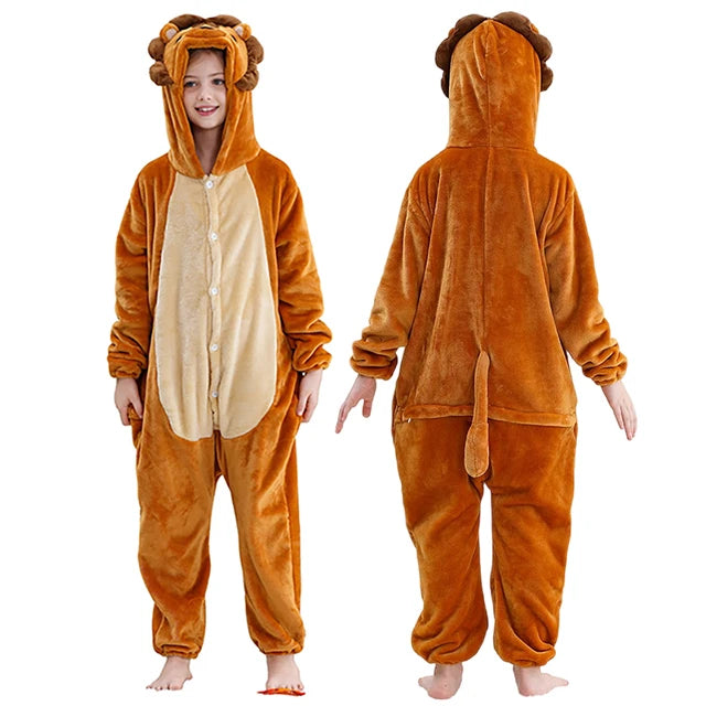 MICHLEY Christmas Capybara Flannel Blanket Sleepers Onesie Hooded Children Costume Clothes Jumpsuit Sleepwear For Boys Girls