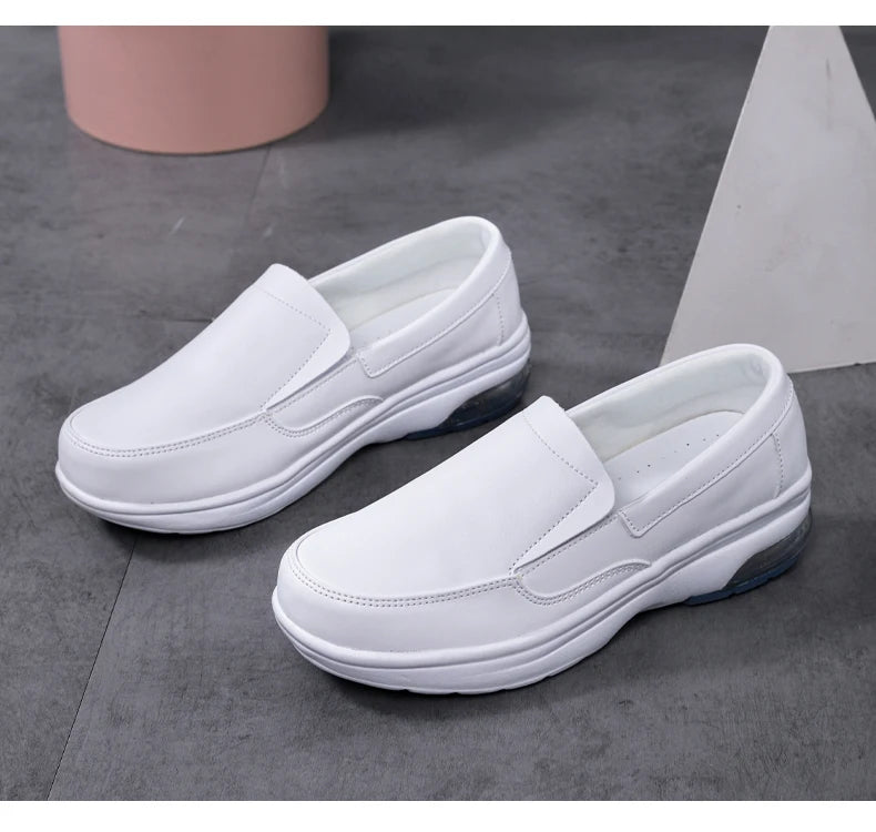 Sneakers Women Nurse White Shoes Comfortable Women Walking Shoes Breathable Female Flats Footwear Platform Lightweight Slip-On