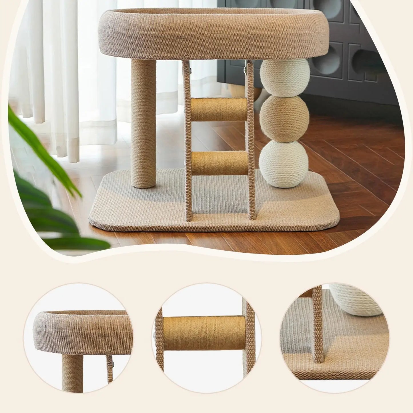 Small Cat Tree Tower with Top Perch Scratching Post Furniture Protection Training Toy for Indoor Cats/kittens Climbing Frame