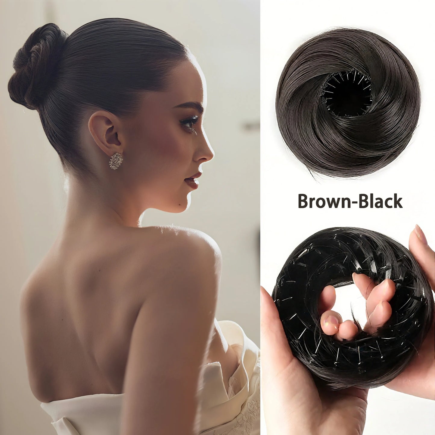 Women Fake Hair Elastic Band Bun Headband Easy to Shrink Puffy Hair Simulation Hairdressing Tool Bun Style Hairband by Mr.Magic