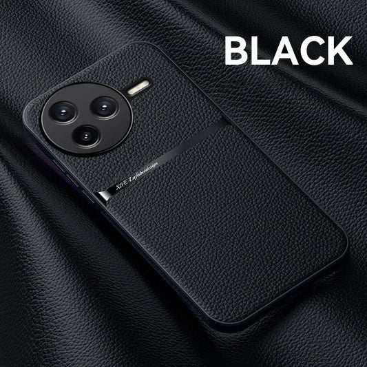 Car Magnetic Hilder Texture Leather Case For POCO F7 Ultra Soft Silicone Protection Shockproof Cover