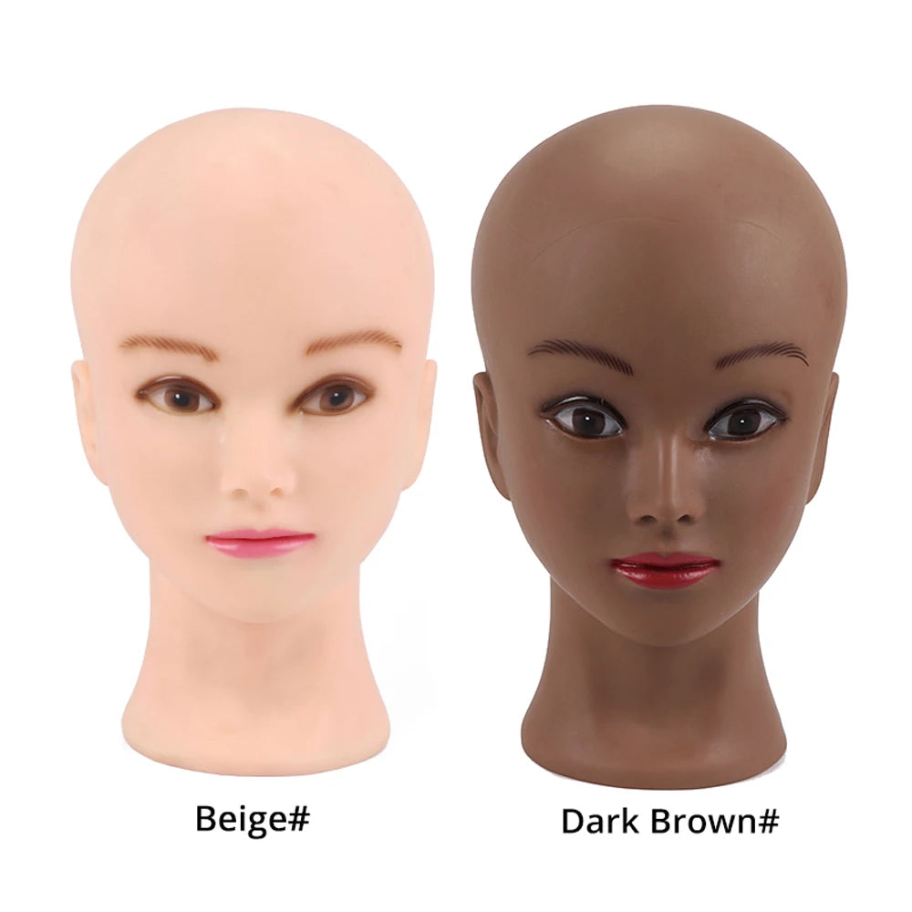 Nunify 21-25Inch Canvas Block Head Mannequin Adjustable Wig Stand Tripod With Rotatable Head Holder For Hairdressing Exhibitions