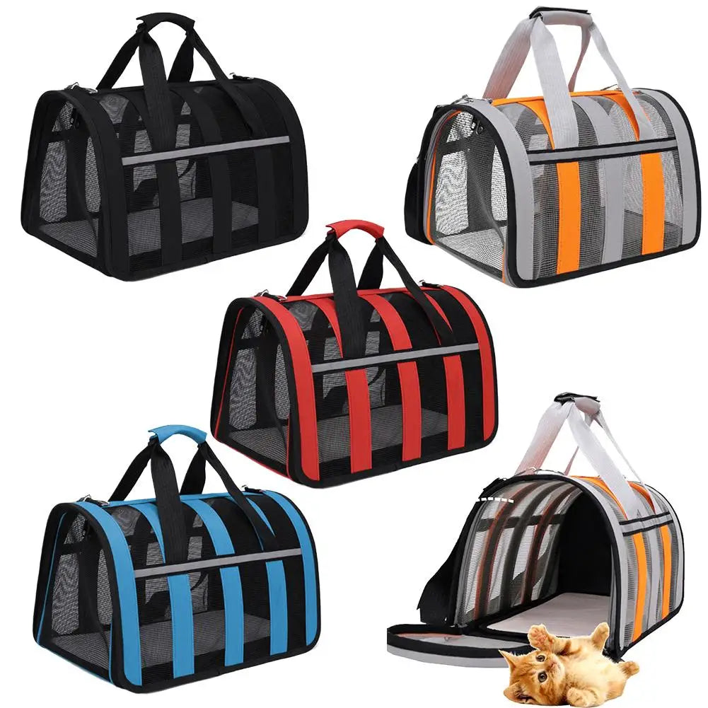 1Pc S/M/L Portable Folding Cat Bag Comfort Safety Large Capacity Crossbody Outdoor Pet Breathable Backpack Handheld Pet Bag