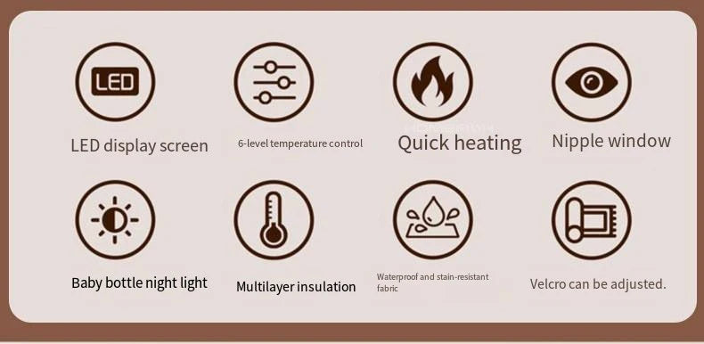 USB Multifunctional High-capacity Baby Feeding Bottle Smart Temperature Control Warmer Screen Newborn Baby Bottle Warmer Sleeve