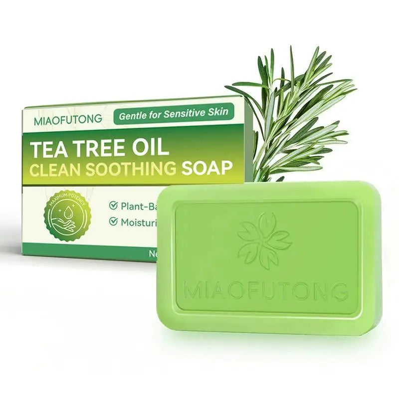 Tea Tree Soap for Face & Body Acne, 100g Tea Tree Oil Soap Bar for Face & Body Natural Skin Cleanser for Oily, Dry & Itchy Skin