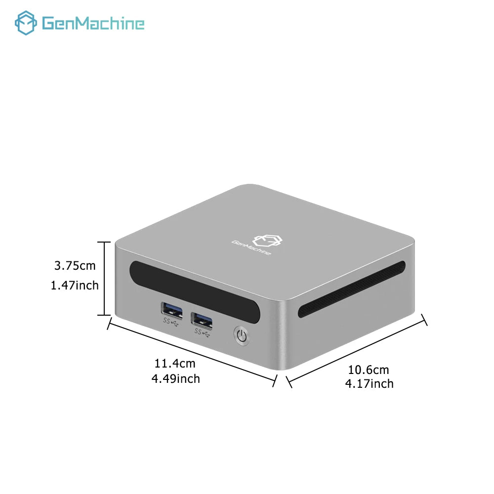 GenMachine Mini PC Computer Gaming AMD Ryzen 3 5475U 4 Core 8 Thread 4.1GHz 15W Dual HDMI LAN WIFI6 Office DDR4 NVMe Computer PC