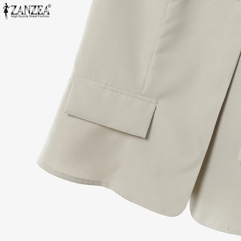 ZANZEA Vintage Outfits Women Fashion Office Dress Sets Solid Shirts A-Line Pleated Maxi Skirts Casual Suits 2025 Matching Sets