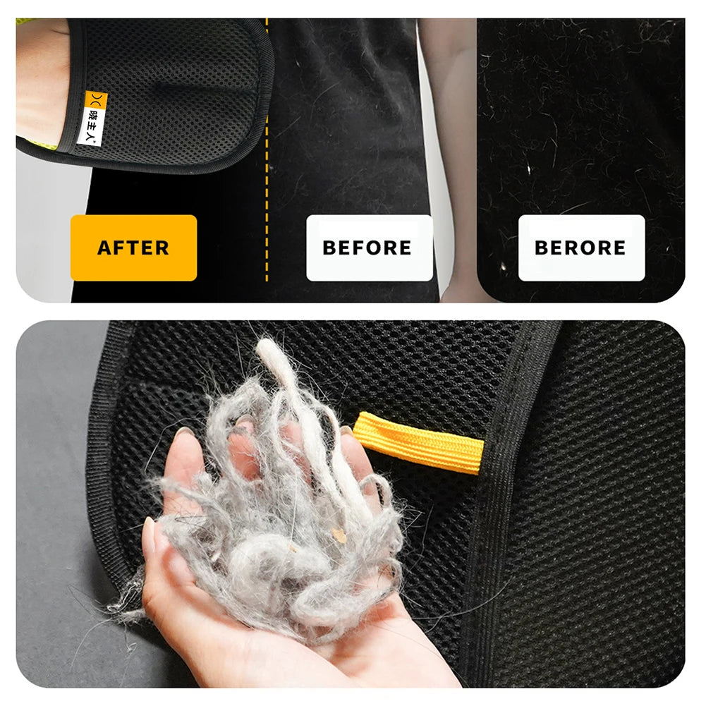 Pet Hair Remover Glove For Cats Reusable Pet Hair Remover Mitt Portable Dog Cat Hair Remover Static Removal Gloves For Pet Hair