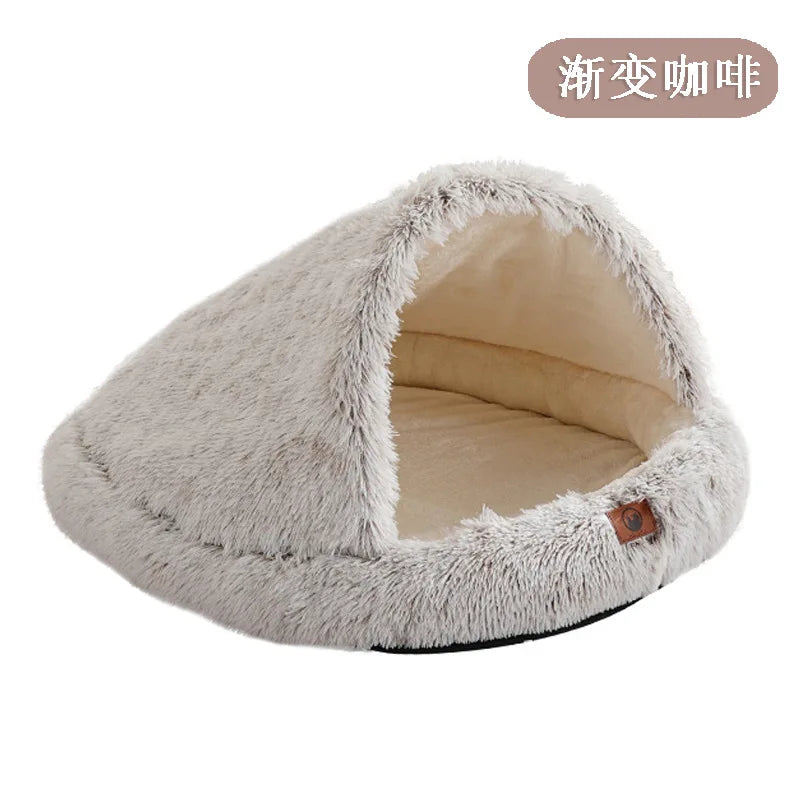 Winter Warm Shaped Enclosed Pet Bed for Cats and Dogs Surrounded Cat Nest Dog Bed