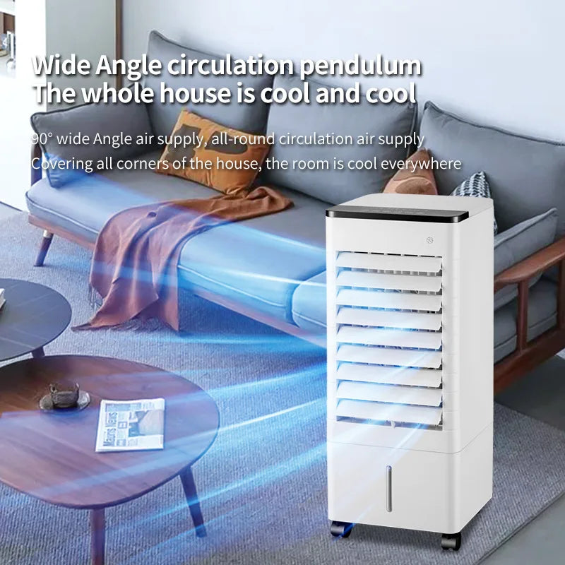 Portable Air Conditioner Fan Intelligent Cooling Fan with Remote Control Wide-angle Air Supply Ice Crystal for Home Use