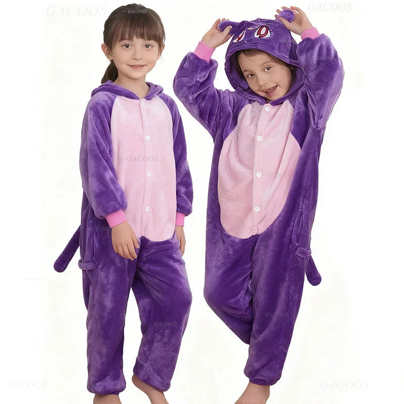 Kigurumi Onesie Kids Capybara Pajamas For Children Christmas Blanket Sleepers Baby Costume Winter Boy Girl Cat Jumspuit