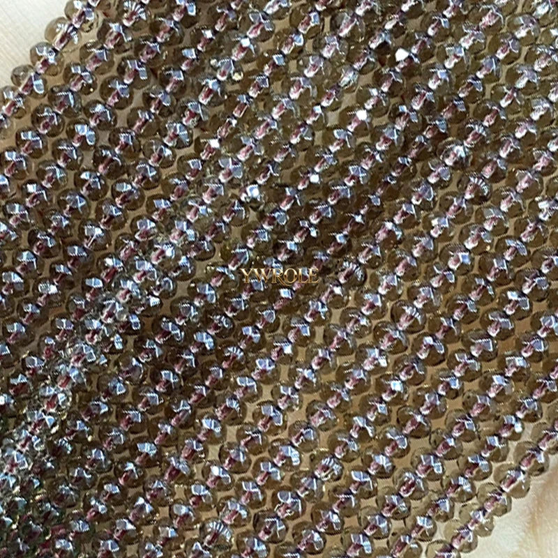 3x4mm Rondelle Faceted Natural Stone Chalcedony Tourmaline Color Loose Spacer Beads for Jewelry Making Diy Bracelet Accessories