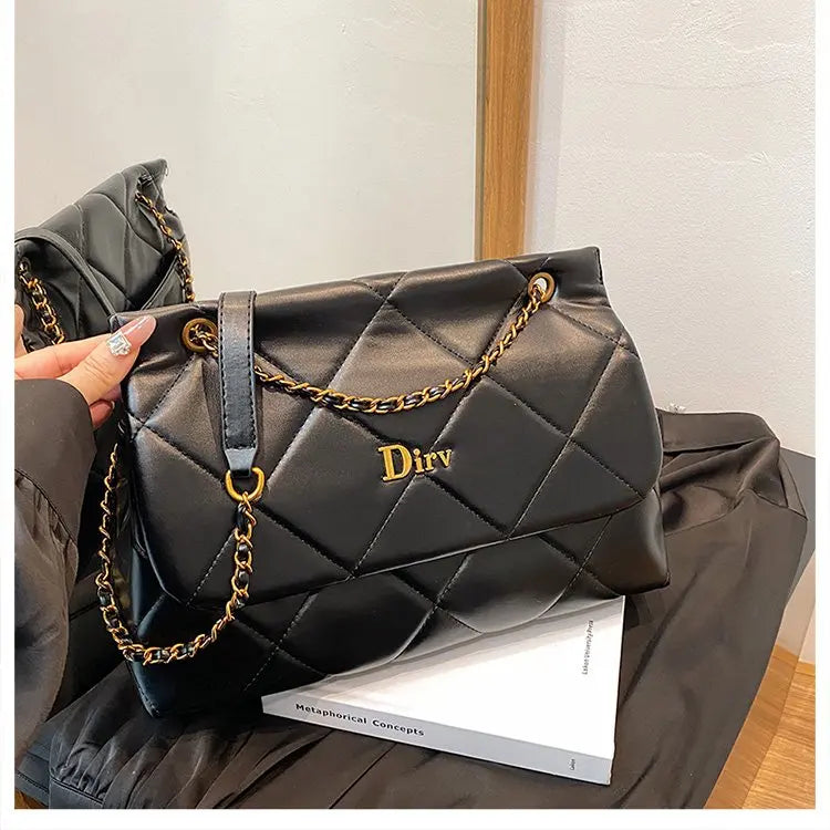Square Vintage Leather Crossbody Bag Women Handbag Designer Shoulder Tote Purse Classic Diaper Bag
