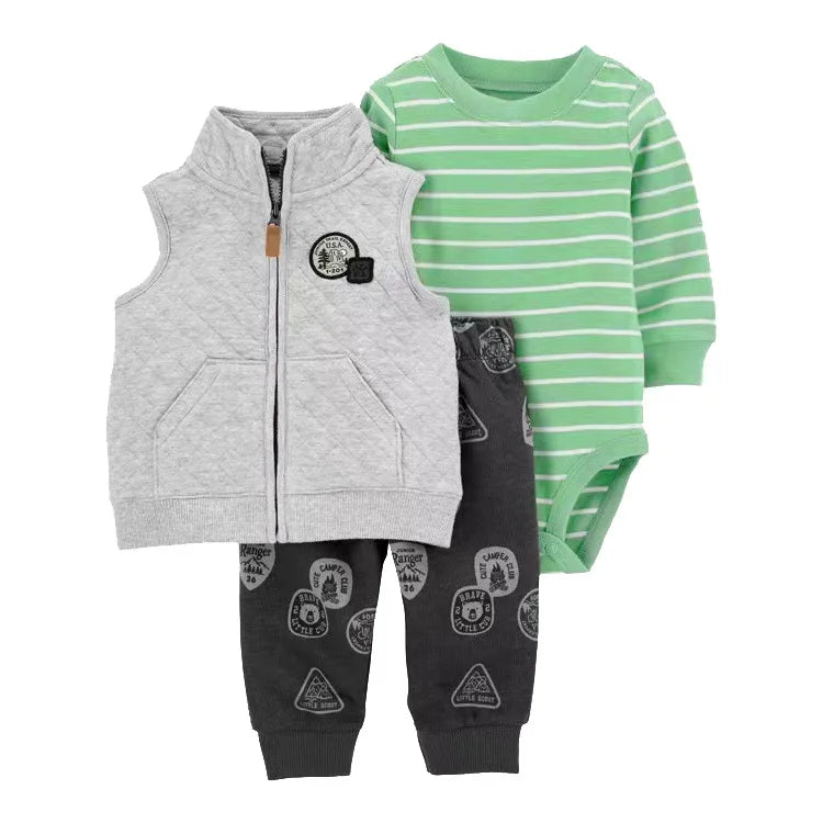 3-piece Suit Summer Baby Clothes Sets Baby Short Sleeve Shorts Cover Clothes Cute Girls Bebe Children Cotton 100% Clothing 6-24M