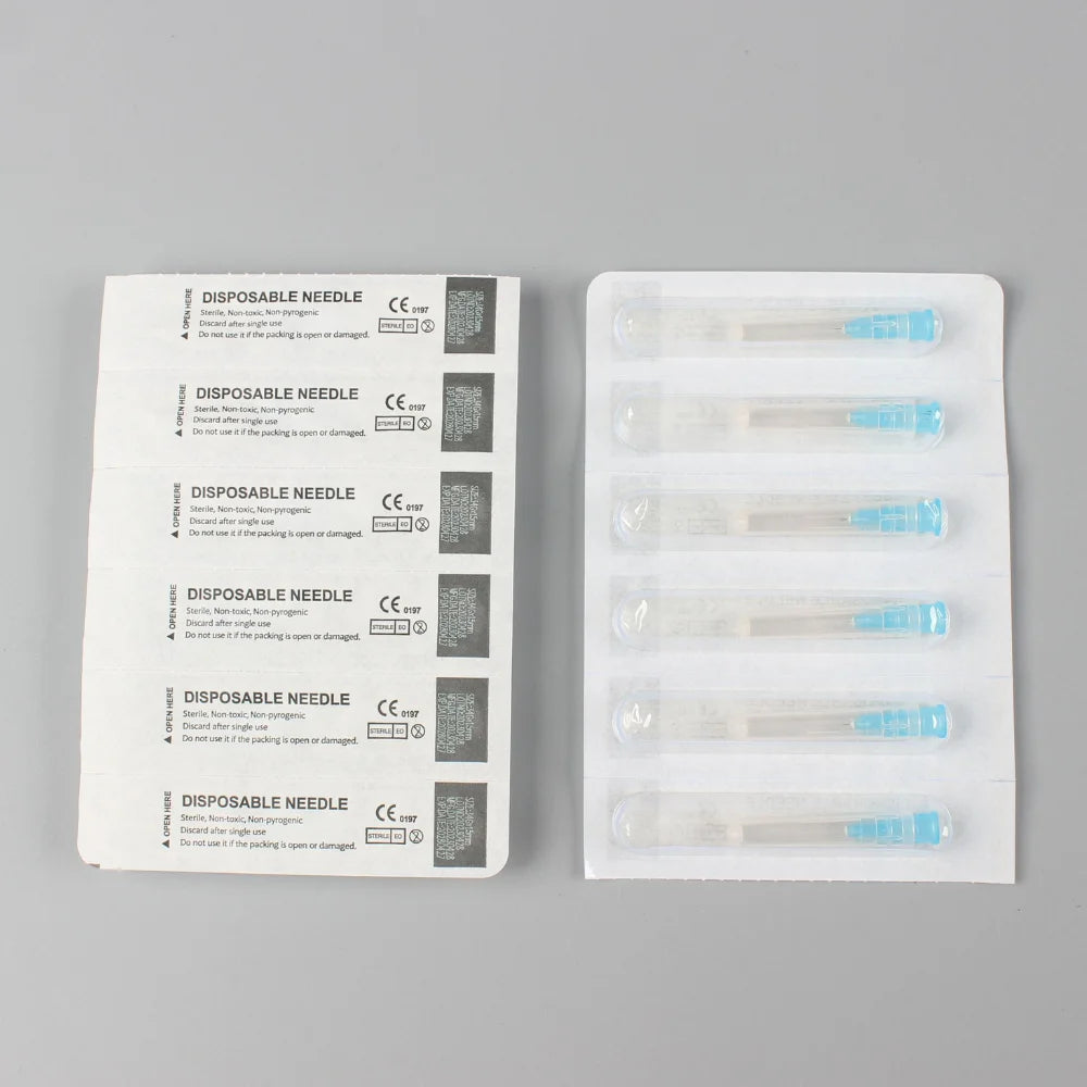 100PCS 34G 4/6/8/13/1.5/2.5MM Painless Small Superfine Beauty Needle Disposable Plastic Syringes Korean Needles Eyelid Tools