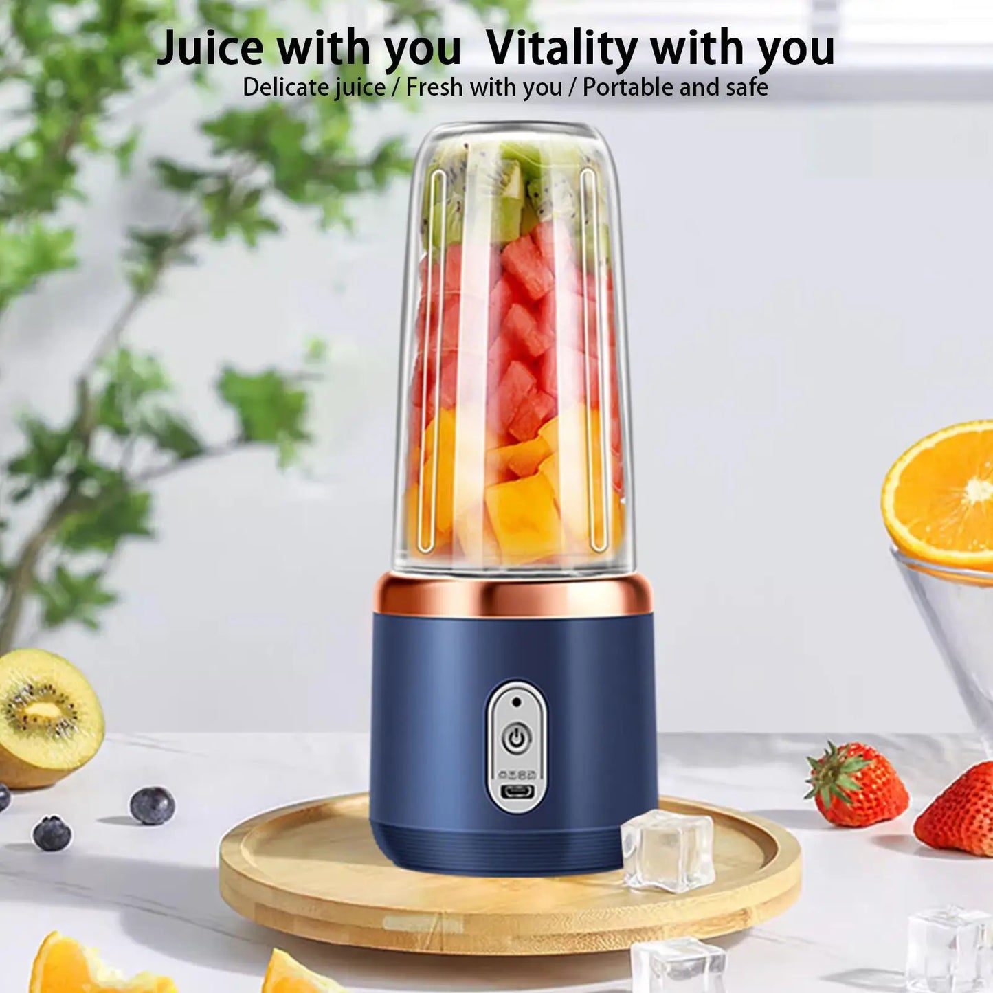 Portable Fruit Juice Blenders Summer Personal Electric Mini Bottle Home USB 6 Blades Juicer Cup Machine For Kitchen