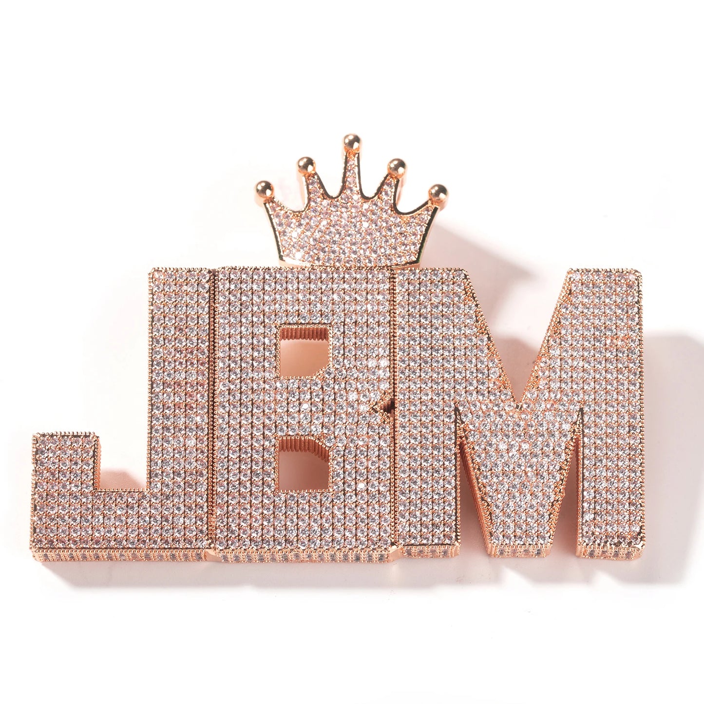 THE BLING KING Crown Bail Custom Big Size Initial Letters Pendant Micro Paved Out CZ Nameplate Necklace Fashion Jewelry For Gift