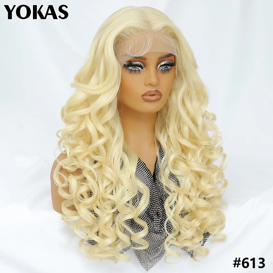 Lace Frontal Wigs 13X6 Synthetic Curly Lace Frontal Wigs With Bangs For Afro Women Pink Blonde Women Wigs With Baby Hair Latisha