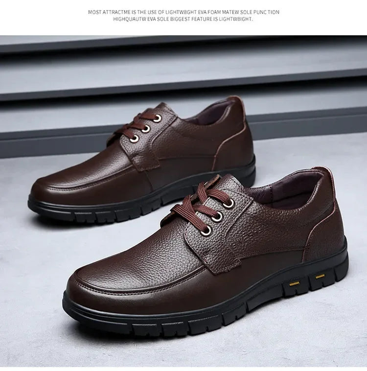 2025 Kitchen King Men's Shoes Anti-Slip Waterproof Oil-Resistant Durable Casual Leather Work Shoes For Chefs Perfect For Spring
