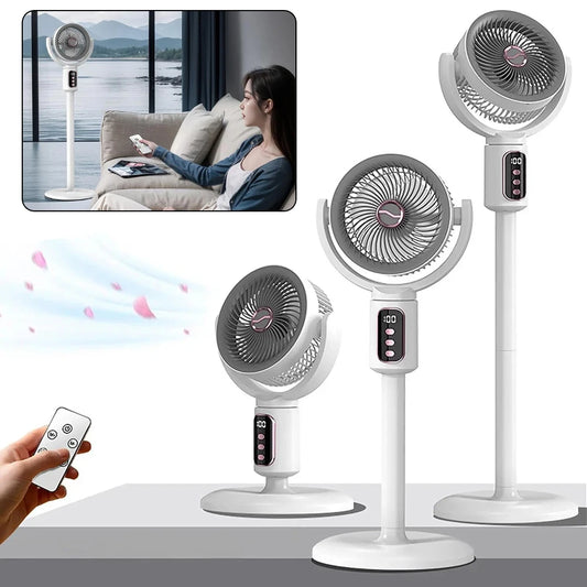 Oscillating Floor Fan,Intelligent Digital Air Circulation Vertical Fan With Remote Control,Adjustable Height And Speed Settings