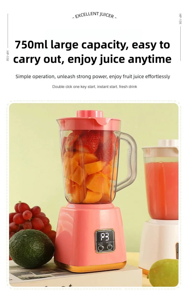 TINSOL Electric Juicer Portable Blender 10 Blades Multifunctional Juice Blender Fresh Juice Smoothie Blender Food Processor