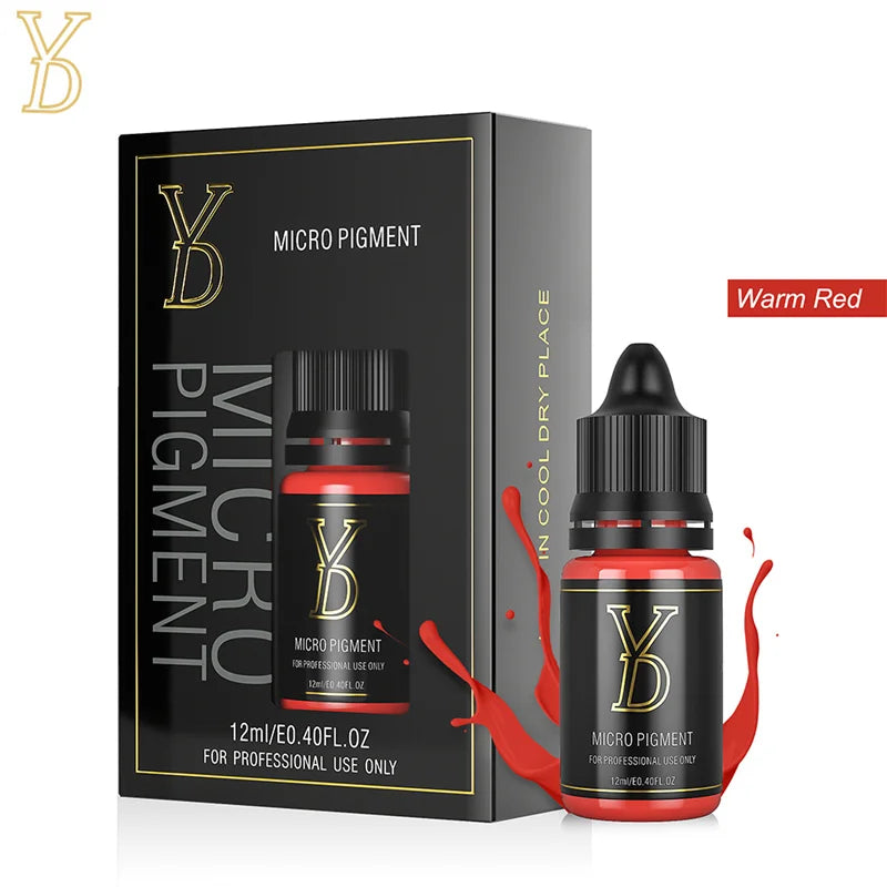YDPMU 15 Colors Liquid Lip Pigment Tattoo Ink Professional Permanent Makeup Micropigmentation Beauty Lips Cosmetic Supply 12ML