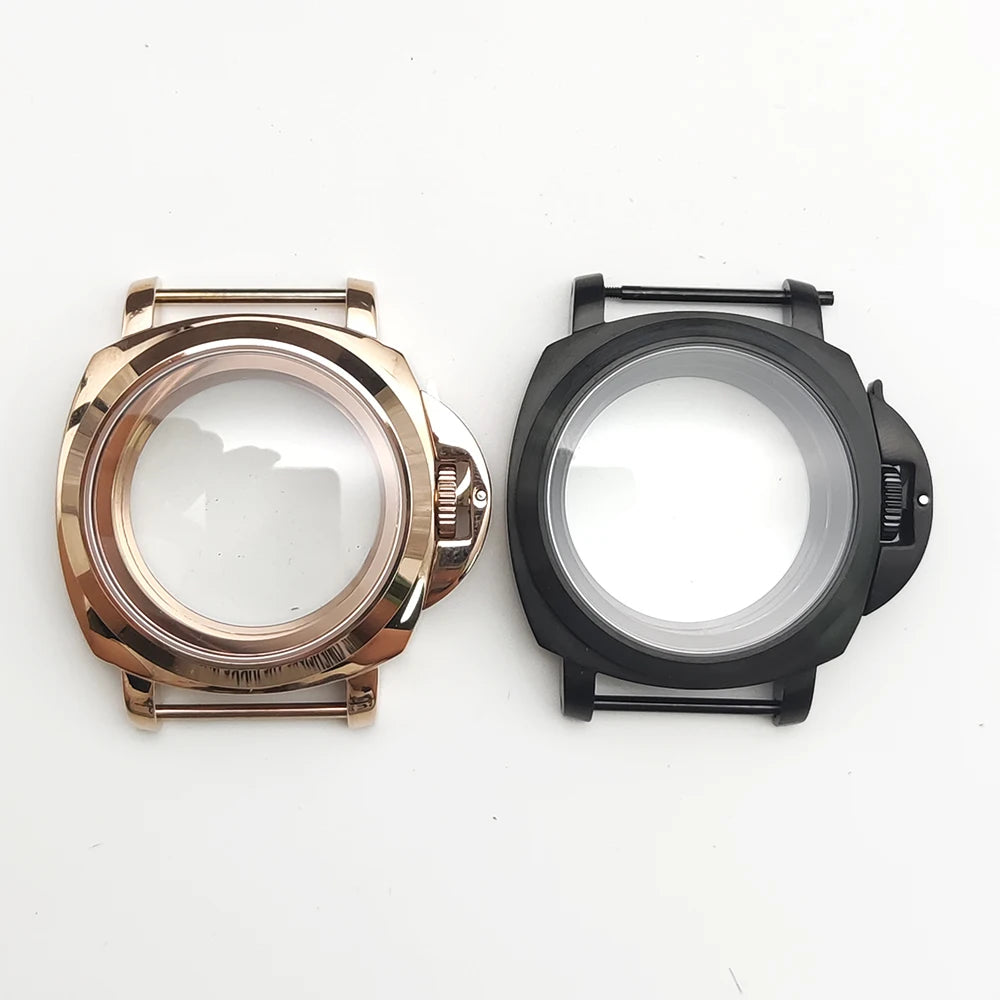 40mm No logo Safety Lock Watch Case Crown Protecting Device With Lever For Seiko Panerai Luminor NH35 Automatic Movement ModPart
