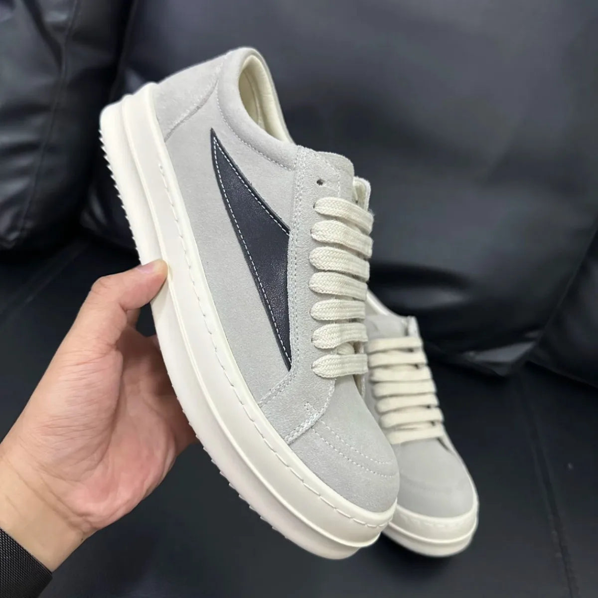 Men Casual Shoe Brand Black Brown Canvas Low Top Shoes High Quality Cowhide Luxury White Leather Sneakers Women Flat Sneaker