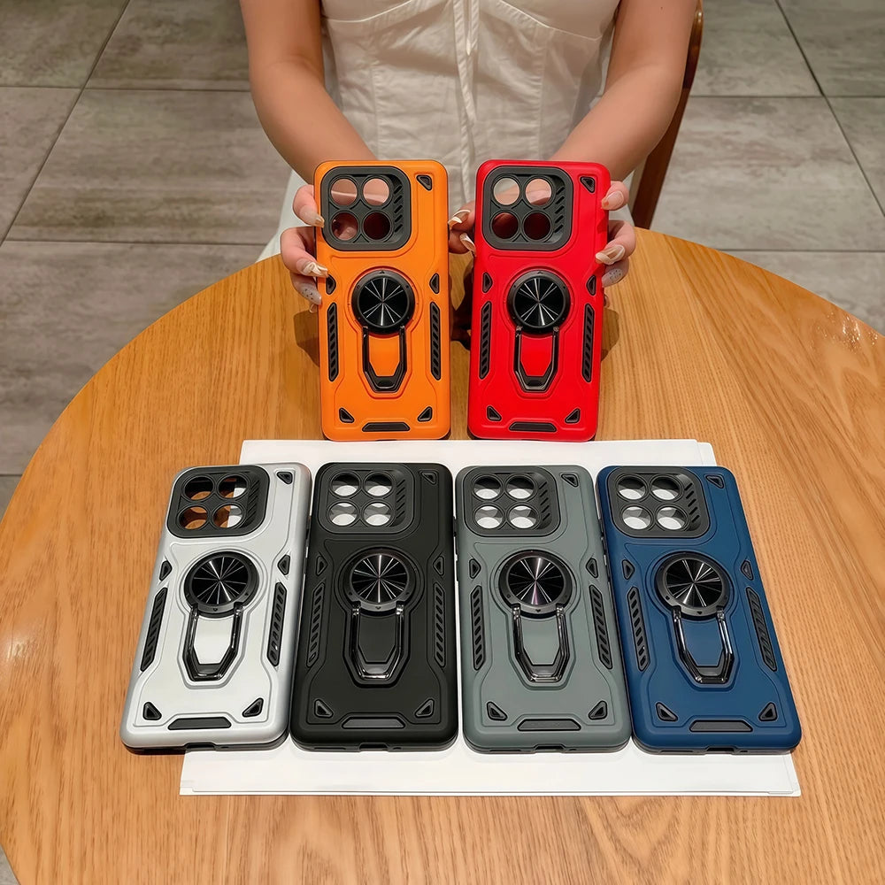 2 in1 360° Rotating Metal Ring Stand Holder Case for Motorola Moto Edge 60 70 60Pro G56 G86 G06 G67 Power Shockproof Armor Cover