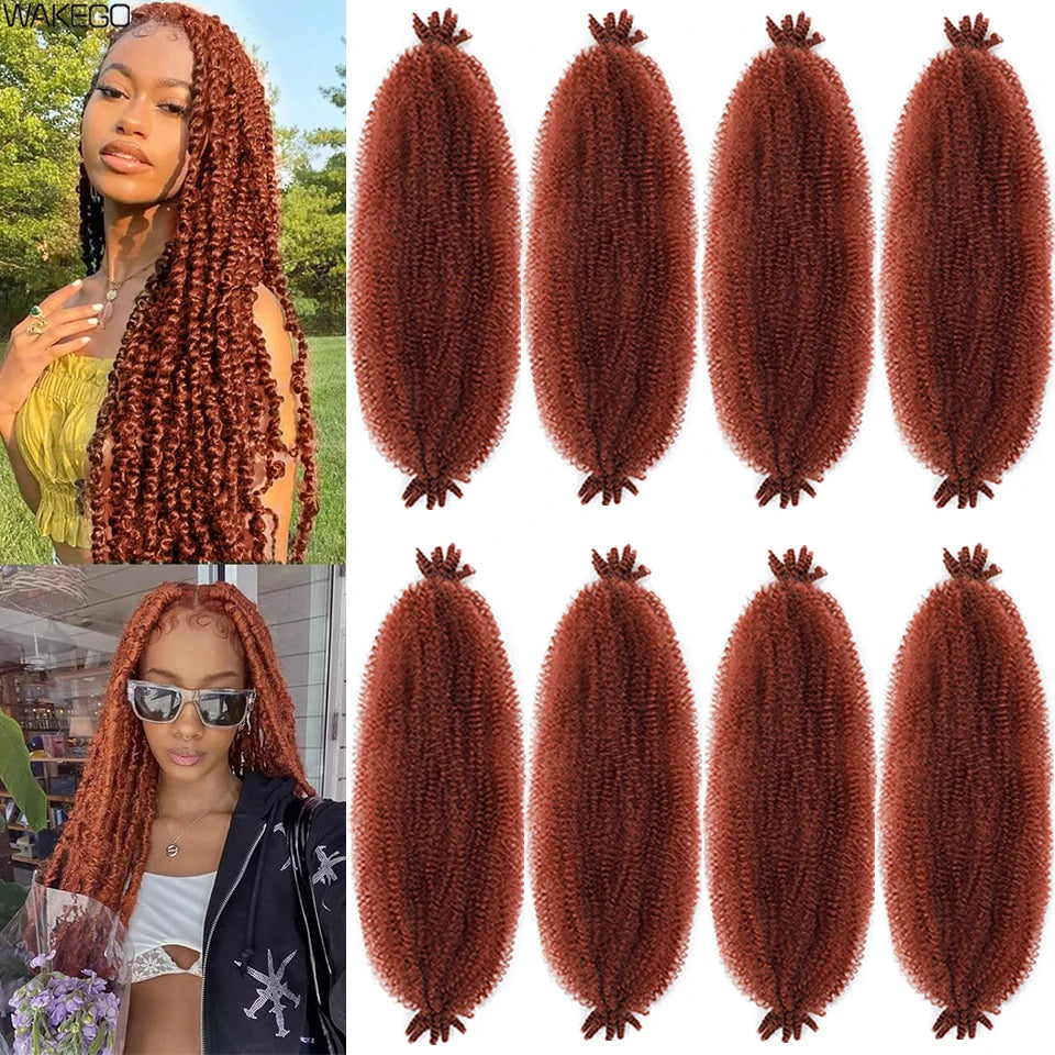 Marley Twist Braiding Hair Ginger Burgundy Ombre Brown Black Springy Afro Twist Hair PreFluffed Spring Twist Kinky Braiding Hair