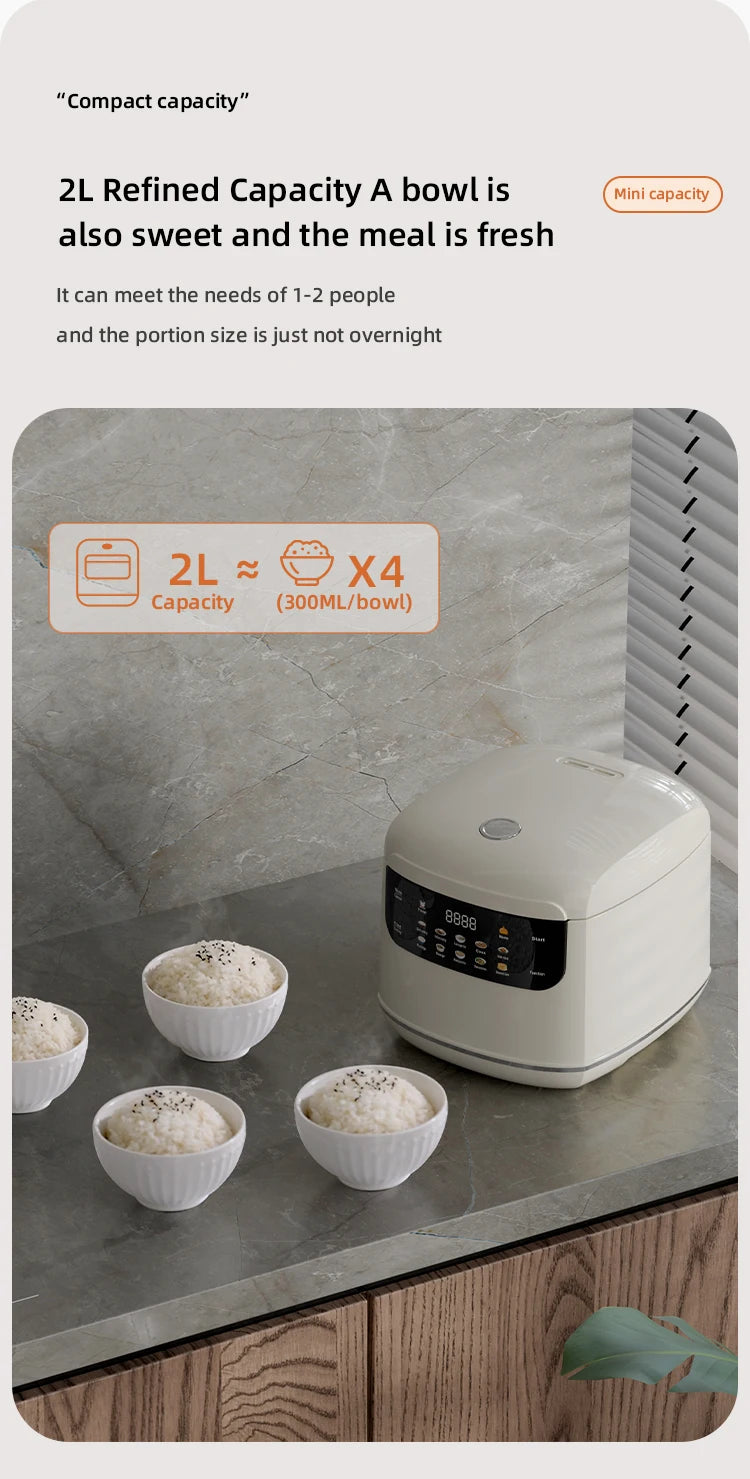 Electric Rice Cooker Smart Multifunction Rice Cooking Machine Non-stick Liner For Food Warmer 2L Automatic Household Rice Cooke