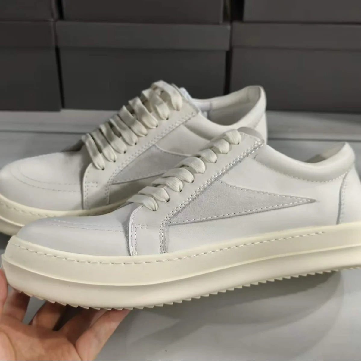 Men Casual Shoe Brand Black Brown Canvas Low Top Shoes High Quality Cowhide Luxury White Leather Sneakers Women Flat Sneaker