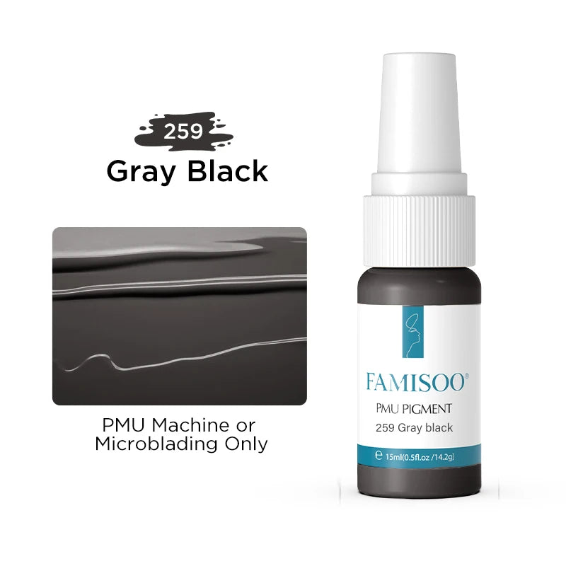 FAMISOO 15ml Permanent Makeup Pigment Microblading Paint Ink Body Art Eyebrows Eyeliner Tattoo Inks Makeup Supplies 0.5OZ
