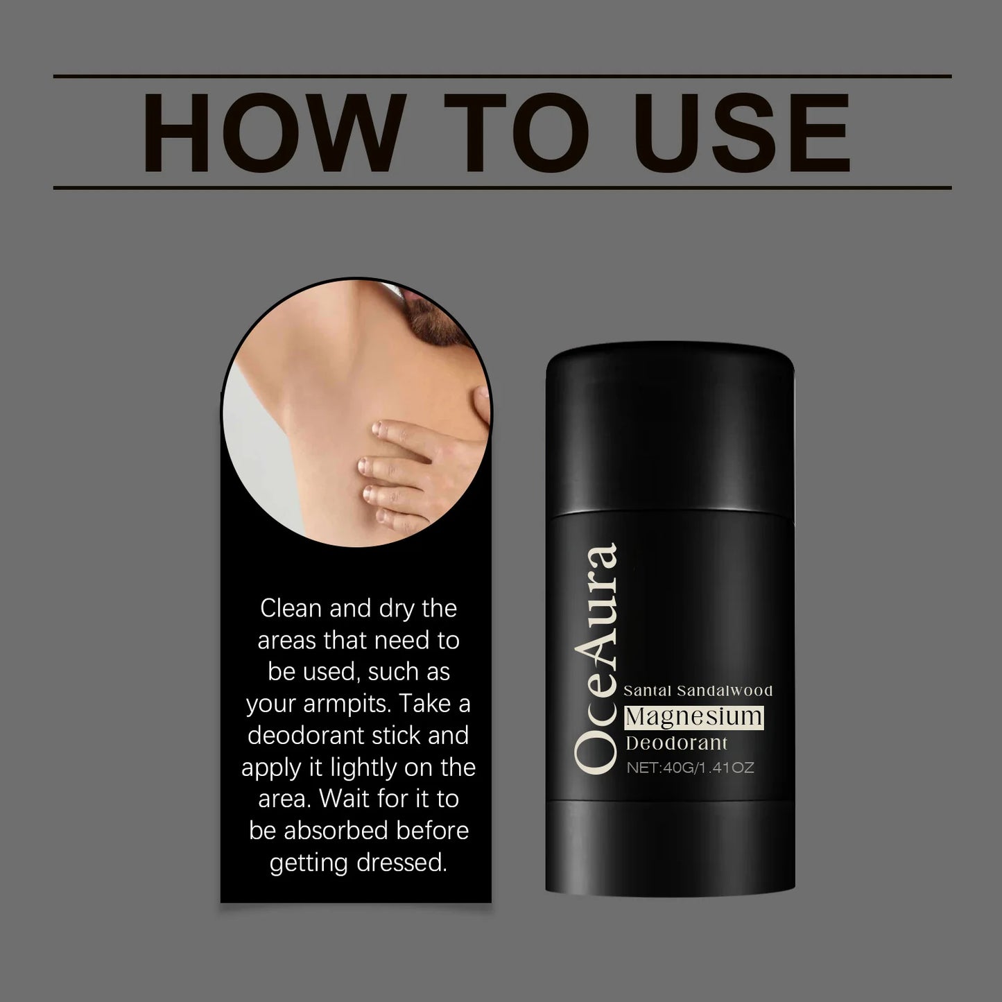 Sandalwood Deodorant Cream for Men Reduce Underarm Odor Long Lasting Fragrance Sweat Removal Dry Sooth Skin Antiperspirant Stick