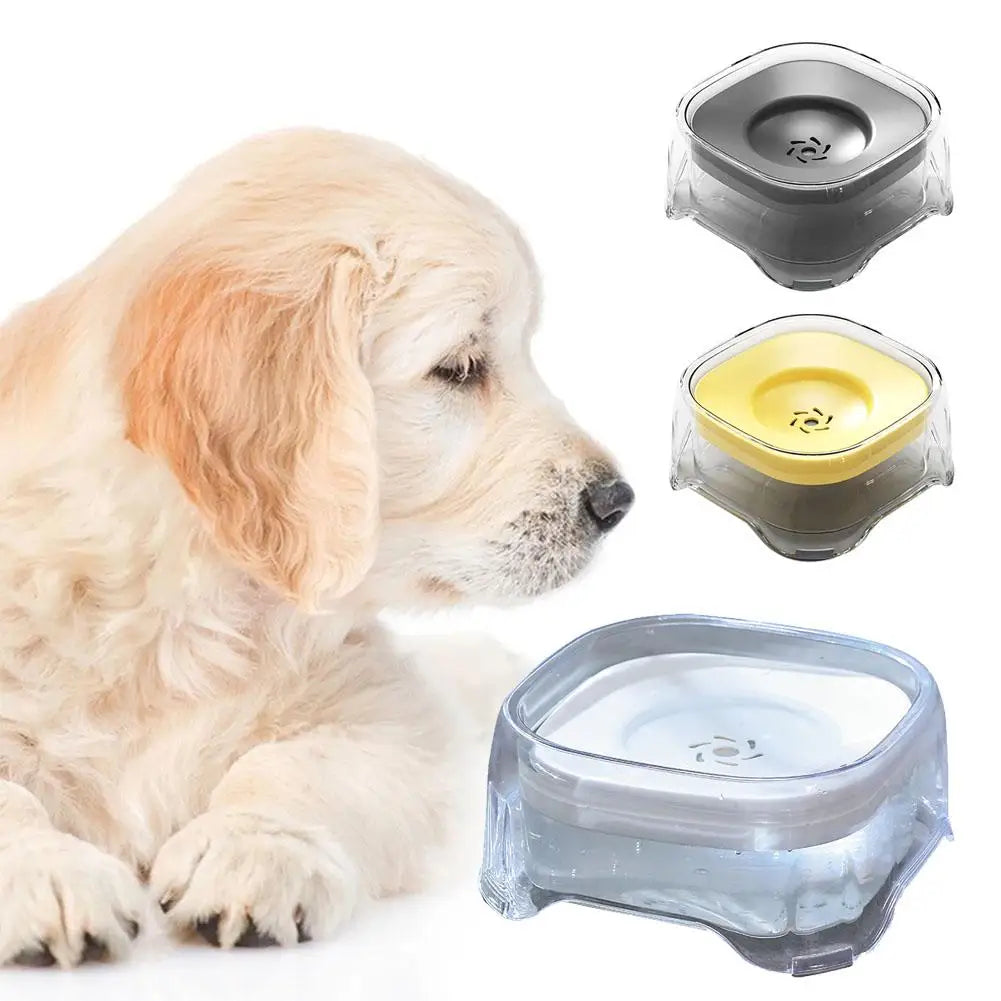 2L Anti-Spill Cat Dog Bowl Water Drinker Feeder Transparent Floating Pet Dogs Water Dispenser Keep Water Clean & Pets' Chin Dry