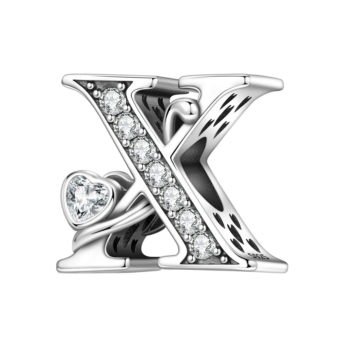 2026 New 925 Sterling Silver Zircon Scroll Grass Pattern 26 Letter Bead Charms for Women Fit DIY Bracelet Necklace Jewelry Gift