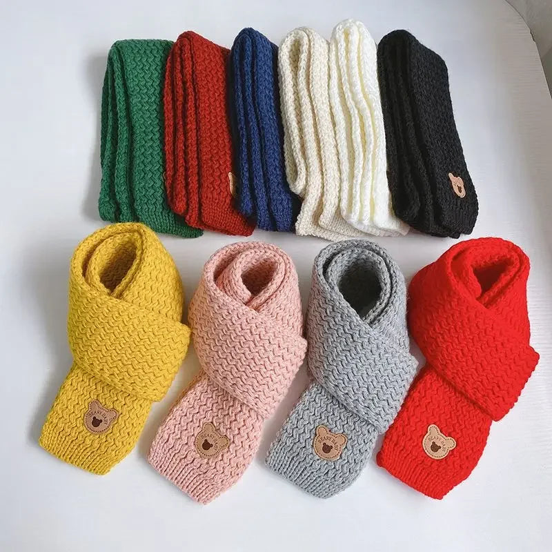 Christmas Toddler Scarf Winter Warm Baby Neck Warmer Fleece Lined Windproof Kids Unisex Scarf Cute Korean Style Festival Gift