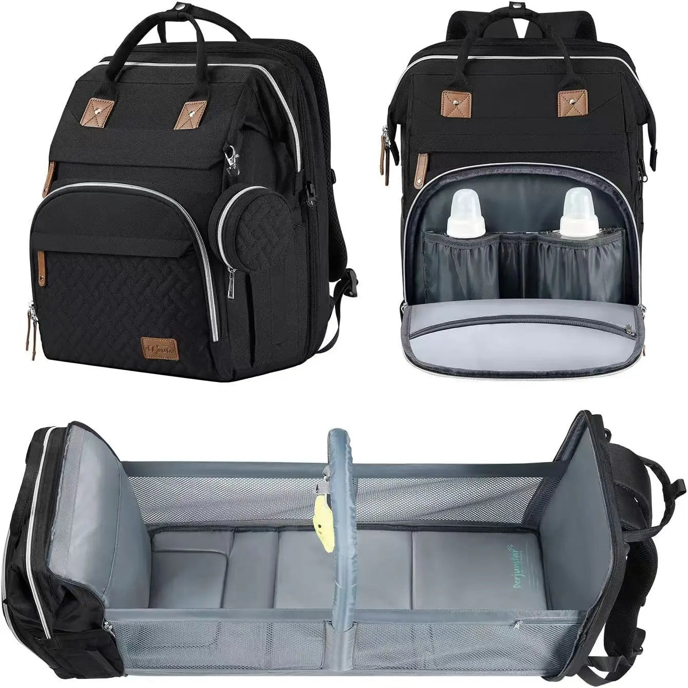 Mommy Diaper Bags Baby Bed Mother Large Capacity Nappy Milk Bottle Backpacks with Changing Mat Convenient Baby Nursing Bags