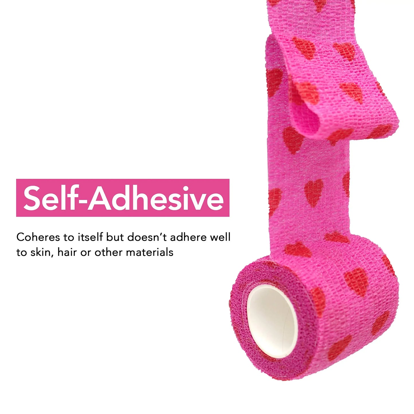 White/Pink Heart And Pink Leopard Tape Tattoo Handle Bandage Anti-slip Athletic Nonwoven Self-adhesive Elastic Bandage Grip