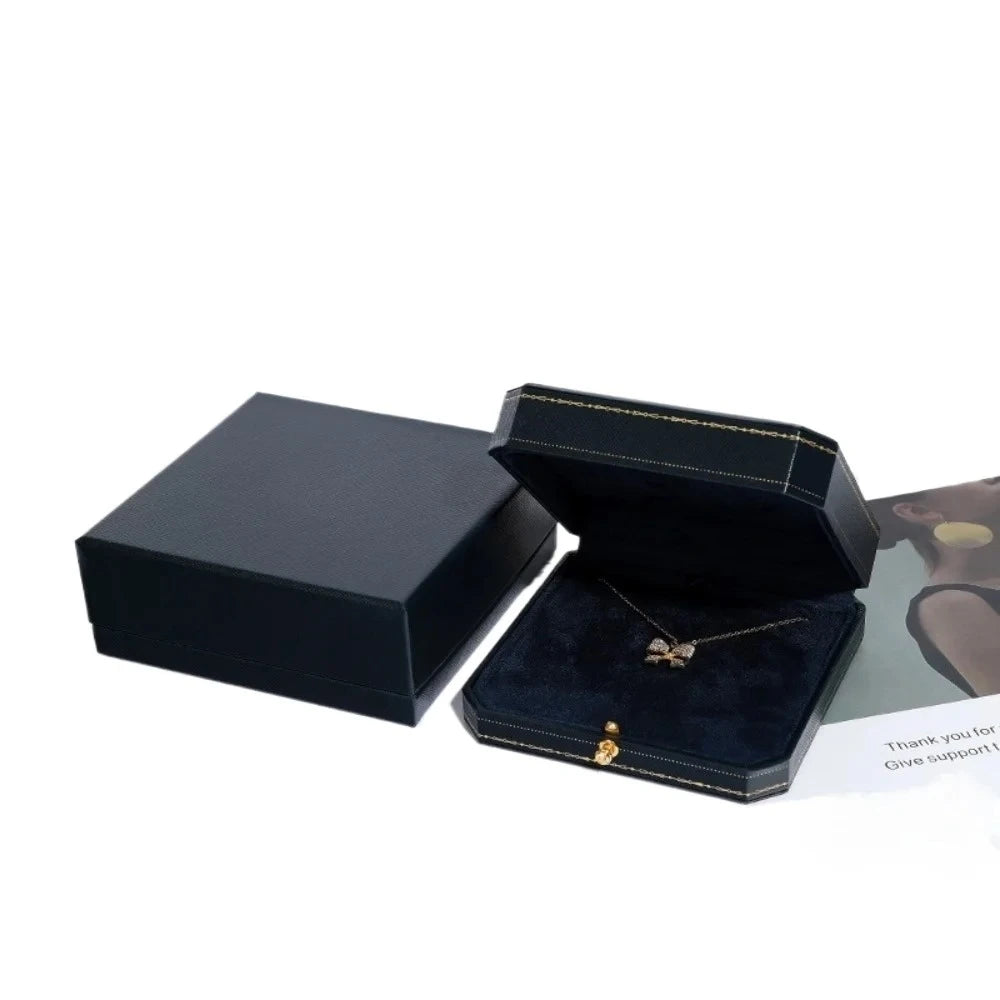 Customizable LOGO Vintage Octagonal Gold Text Storage Box Ring Earnail Bracelet  Jewelry Packaging Case Collection Storage Box