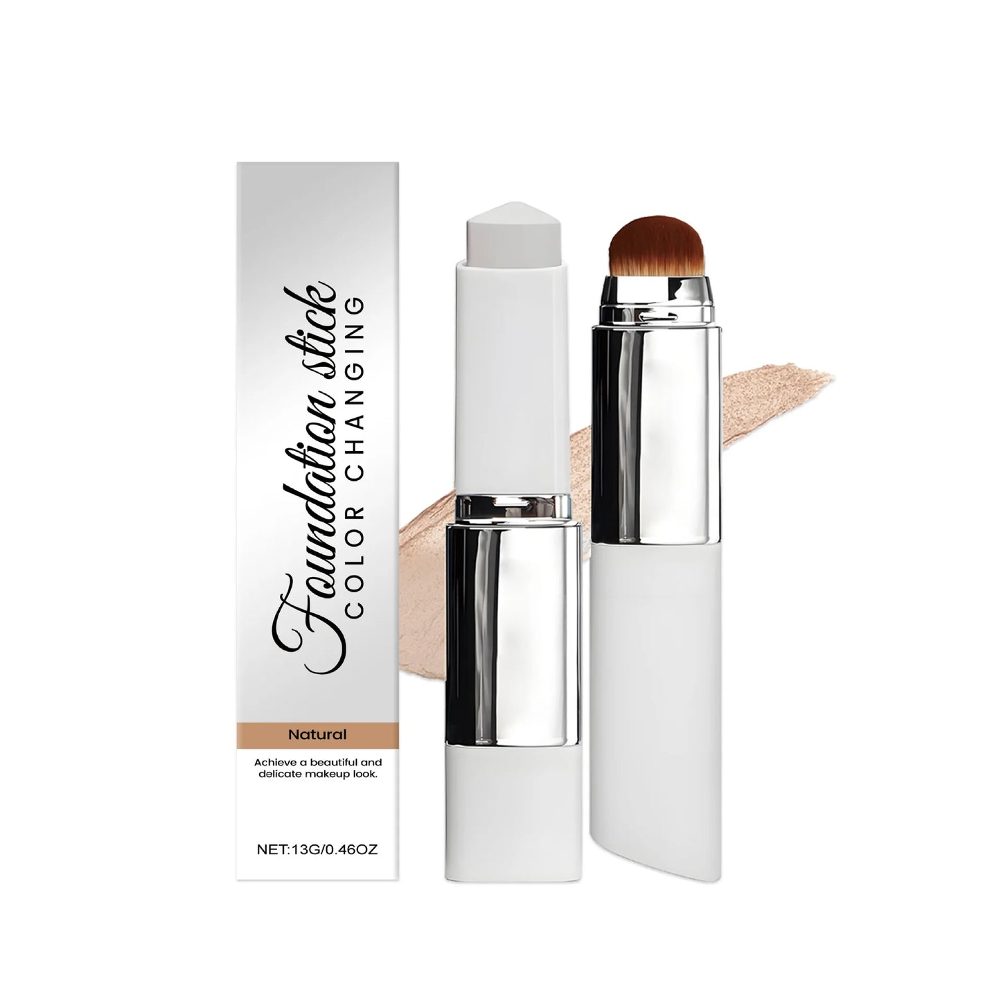 Dual-Action Color-Changing Foundation Stick - Skin-Nourishing, Lightweight Matte Finish, All-in-One Portable Makeup Stick