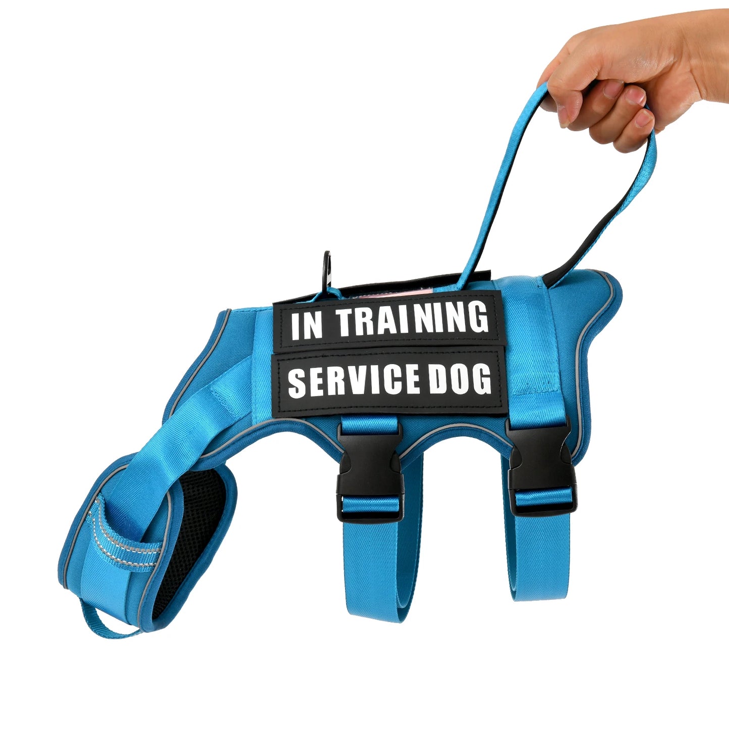 New Tactical Dog harness No Pull Dog Harness Vest with 4 Dog Patches, Reflective Pet Harness with Adress Note, Soft Padded Harne