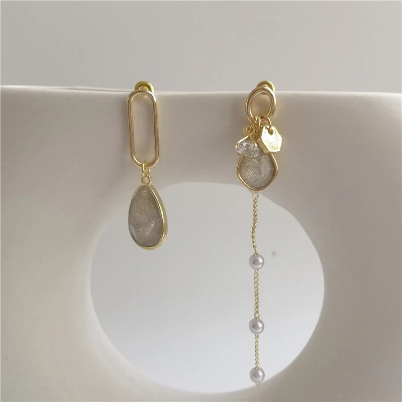 Trendy Jewelry Luxury Temperament Personality Asymmetrical Earrings For Women Gifts Delicate Design 2025 Trend New Accessories