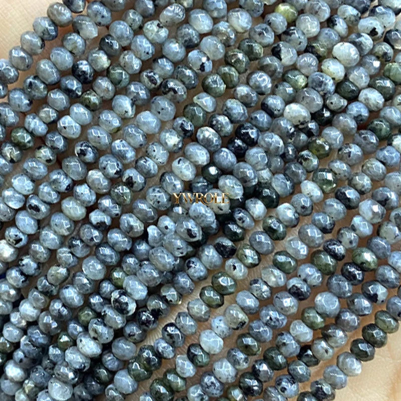 3x4mm Rondelle Faceted Natural Stone Chalcedony Tourmaline Color Loose Spacer Beads for Jewelry Making Diy Bracelet Accessories