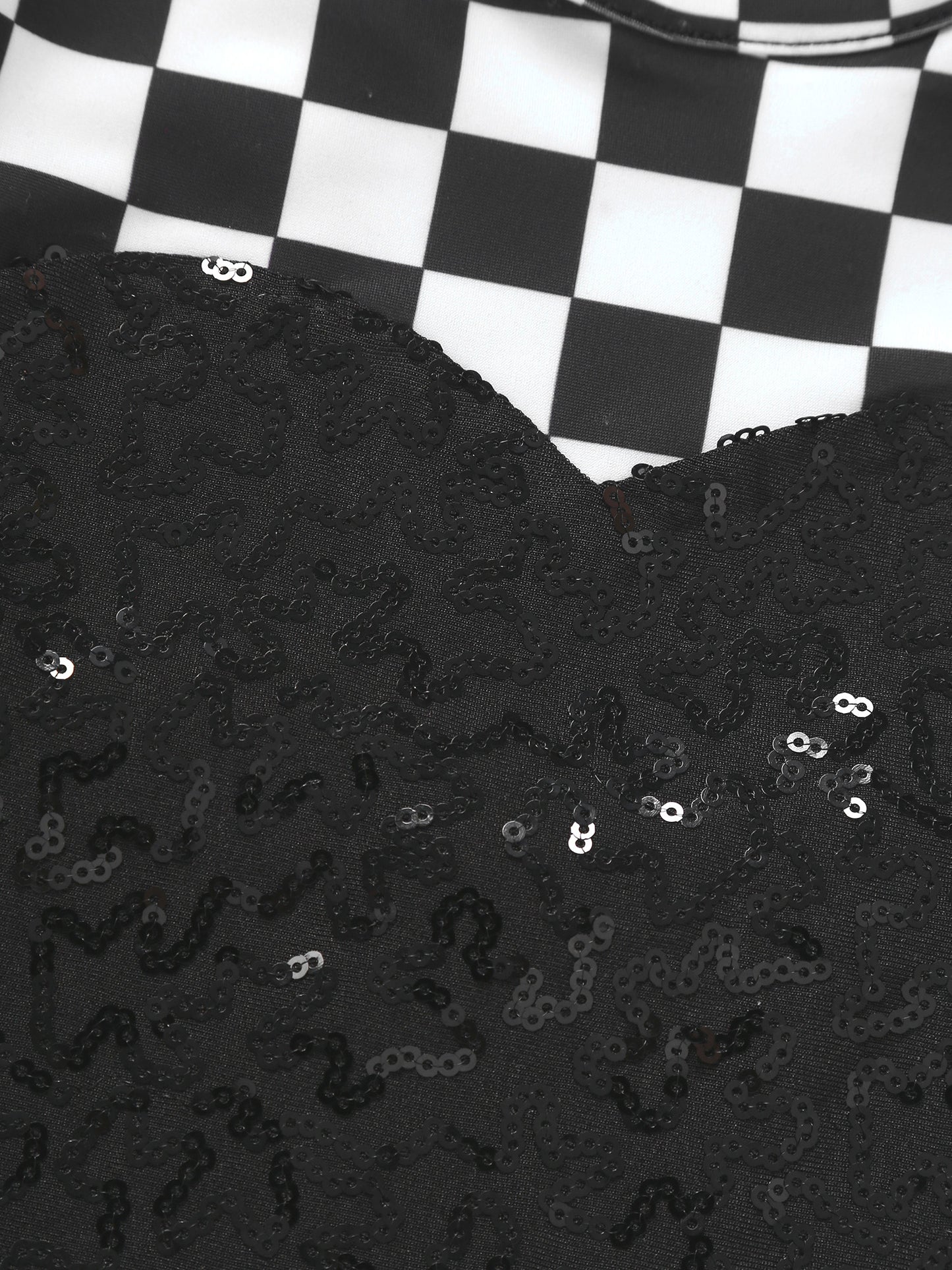 Kids Girls Checkerboard Racer Costume Halloween Car Driver Cosplay Leotard Dress with Tulle Skirt Themed Party Driving Roleplay