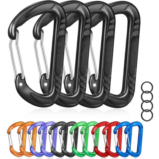 15KN Heavy-Duty Wiregate Carabiner for Camping Hiking Hammocks Backpacking Dog Leash - Durable Multi-Purpose