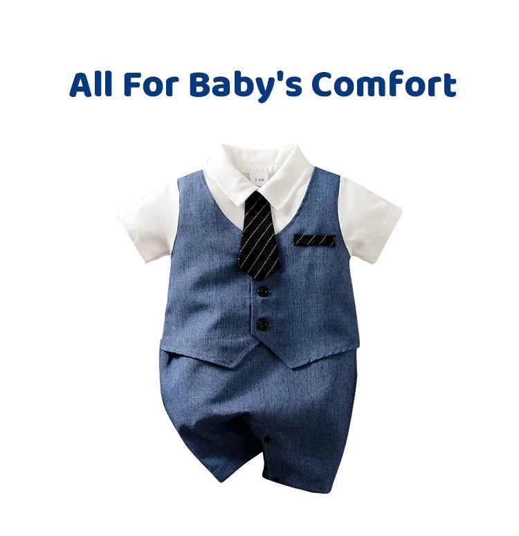 gentleman's Cowboy bow tie baby clothes newborn Baby Boy Romper summer short sleeve Jumpsuit high quality For Toddler Outfit