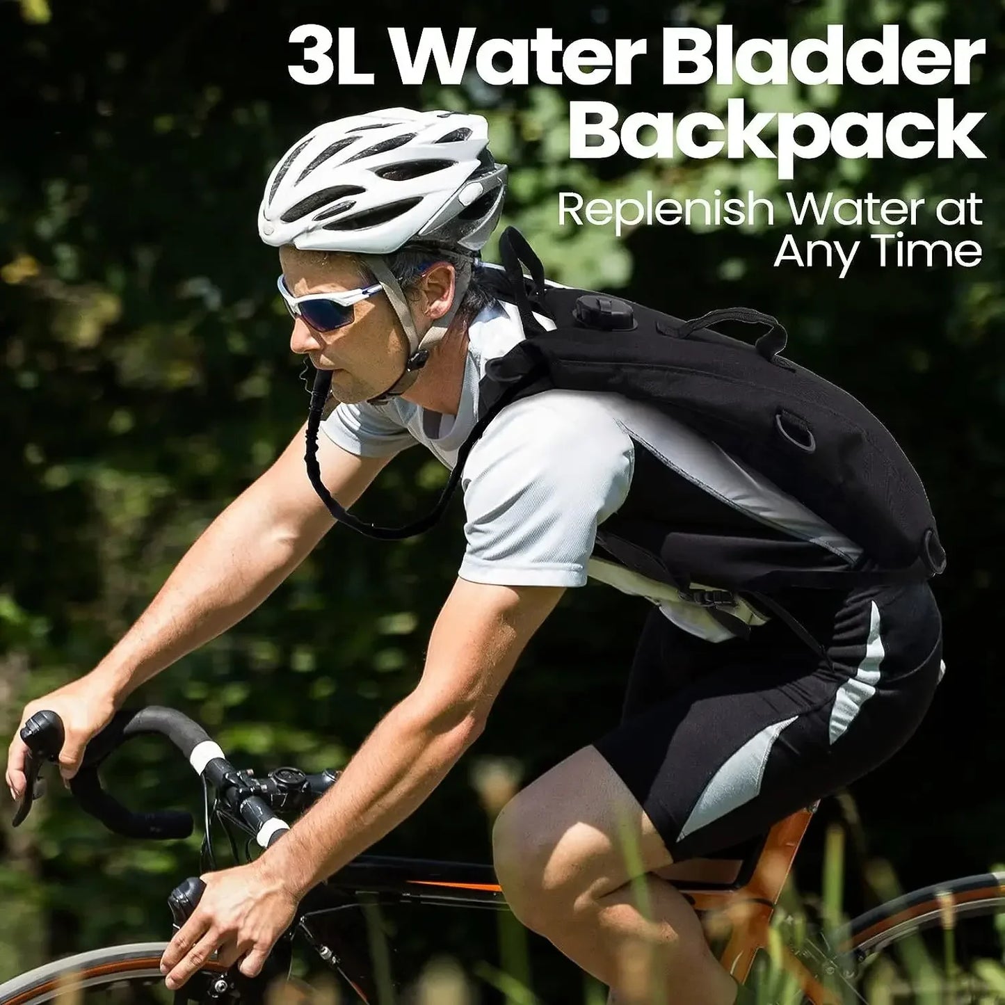 3L Water Bladder Hydration Backpack Waterproof Lightweight Nylon Outdoor Sports Bag For Hiking Cycling Running Climbing
